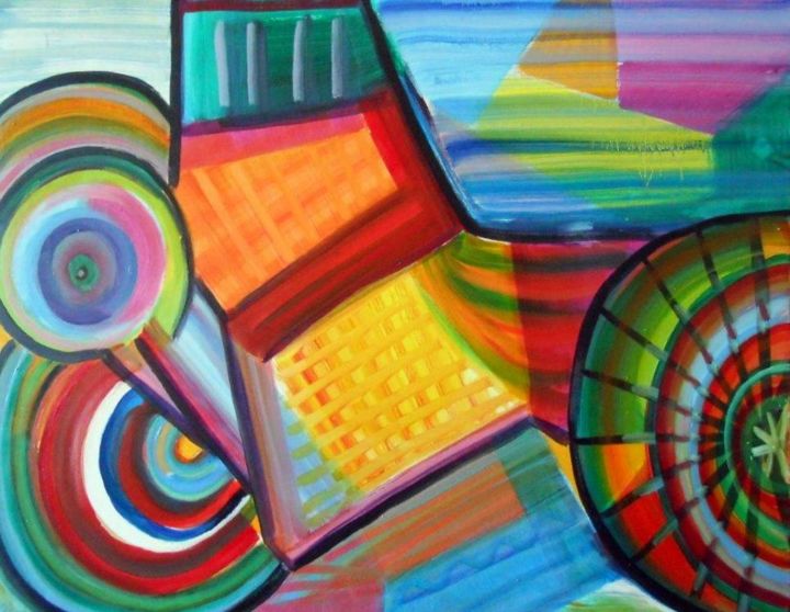 Painting titled "Futuriste" by Liliane Chanal-Jouet, Original Artwork