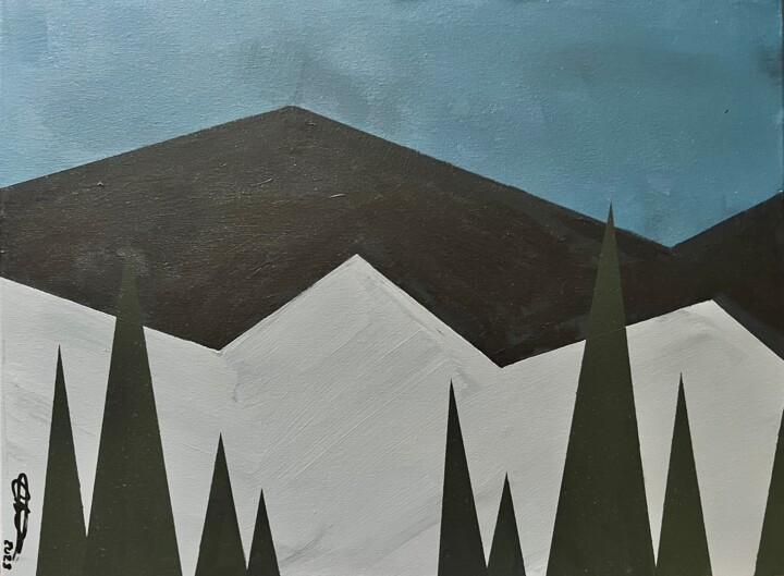 绘画 标题为“Mountainscape” 由Chandra Mehl, 原创艺术品, 丙烯