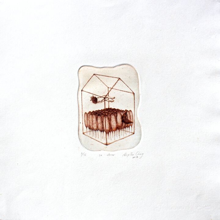 Incisioni, stampe intitolato "se rêver" da Rung-Tsu Chang, Opera d'arte originale, Acquaforte