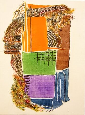 Картина под названием "Bagatelle "325"" - Chantal Bietlot, Подлинное произведение искусства, Масло