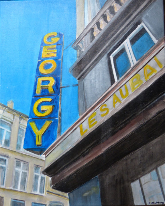 Painting titled "enseigne GEORGY" by Chantal De Man., Original Artwork