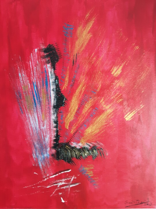 Peinture intitulée "explosive" par Serge Fiorato, Œuvre d'art originale, Acrylique