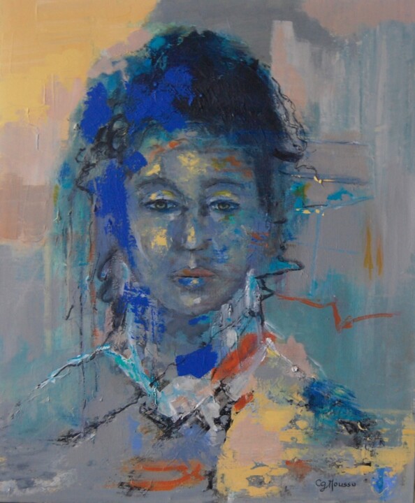 Painting titled "Portrait Haruto" by Chantal Gm, Original Artwork, Acrylic