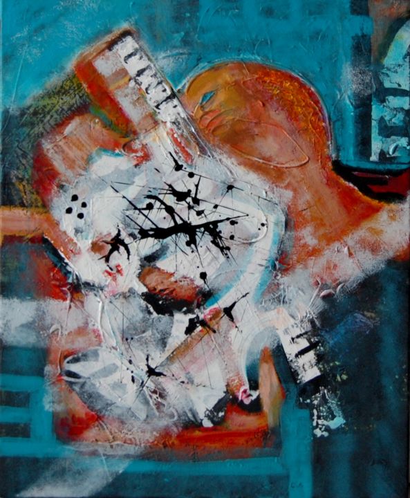 Painting titled ""Quelques notes de…" by Chantal Gm, Original Artwork, Acrylic