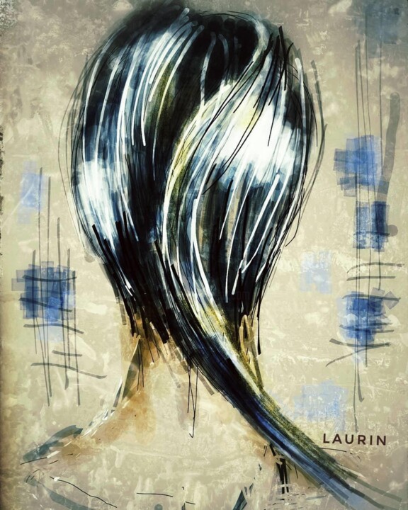 Digital Arts titled "Hairline" by Chantal Laurin, Original Artwork, Digital Painting