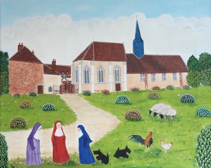 Painting titled "Abbaye St Nicolas" by Chantal Le Pape, Original Artwork, Acrylic