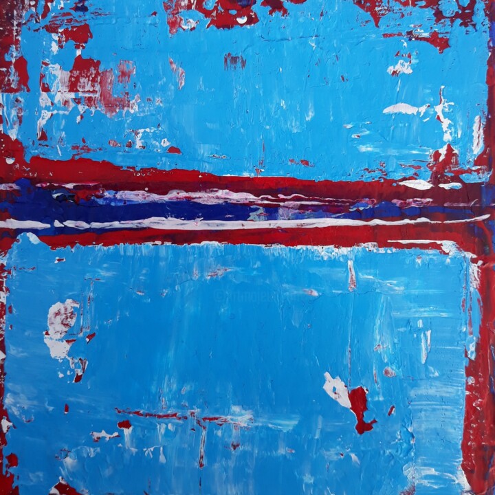 Peinture intitulée "Série bleue" par Chantal Malet, Œuvre d'art originale, Acrylique