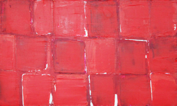 Painting titled "Rouge" by Chantal Malet, Original Artwork, Acrylic