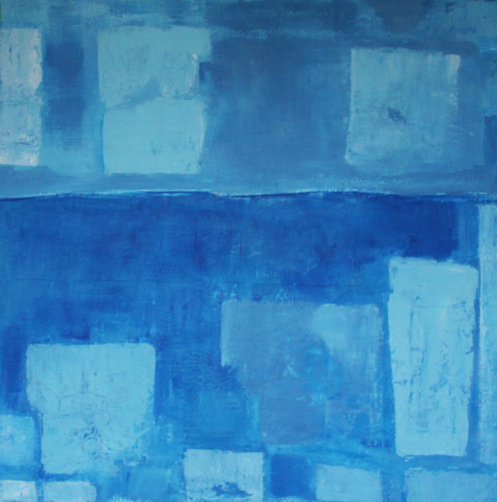 Painting titled "Bleu" by Chantal Malet, Original Artwork, Acrylic