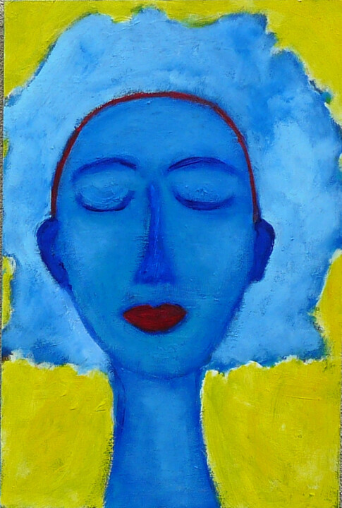 Painting titled "Portrait 5" by Chantal Malet, Original Artwork, Acrylic