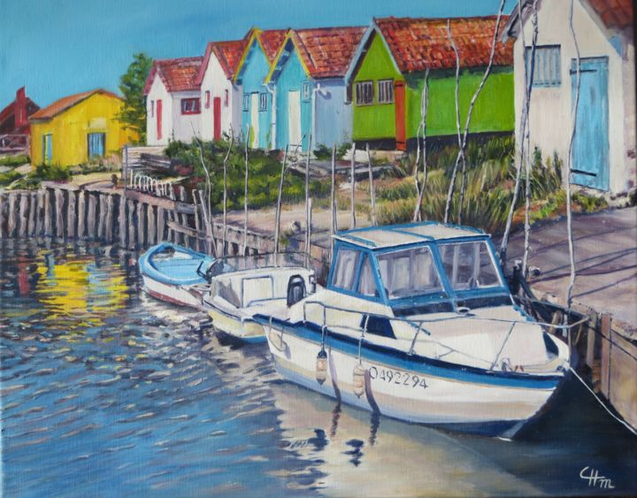 Painting titled "OLERON" by Chantal Martin (chm), Original Artwork, Oil