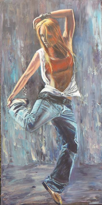 Painting titled "dance" by Chantal Martin (chm), Original Artwork, Acrylic