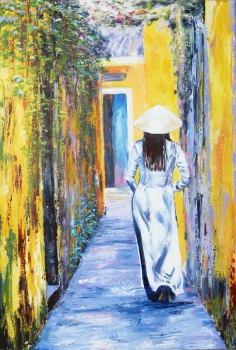 Painting titled "LE PASSAGE" by Chantal Martin (chm), Original Artwork, Acrylic