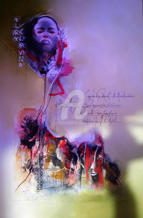 Peinture intitulée "AFRICA" par Chantal Myrtil, Œuvre d'art originale, Huile