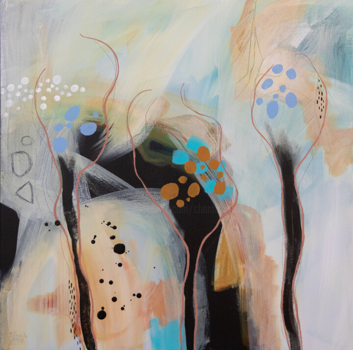 제목이 "Insaisissable délic…"인 미술작품 Chantal Proulx로, 원작, 아크릴 나무 들것 프레임에 장착됨