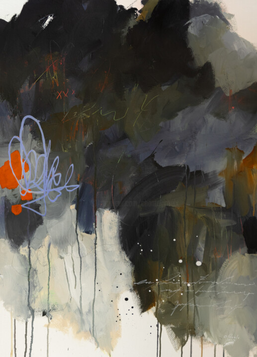 Pintura titulada "Série noire 1" por Chantal Proulx, Obra de arte original, Acrílico