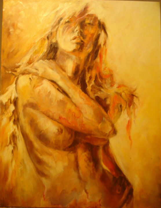 Painting titled "automne" by Chantal Signorini (C.Signorini), Original Artwork, Oil