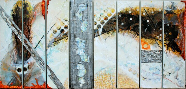 Schilderij getiteld "Aftermath" door Chantal Westby, Origineel Kunstwerk, Acryl Gemonteerd op Frame voor houten brancard