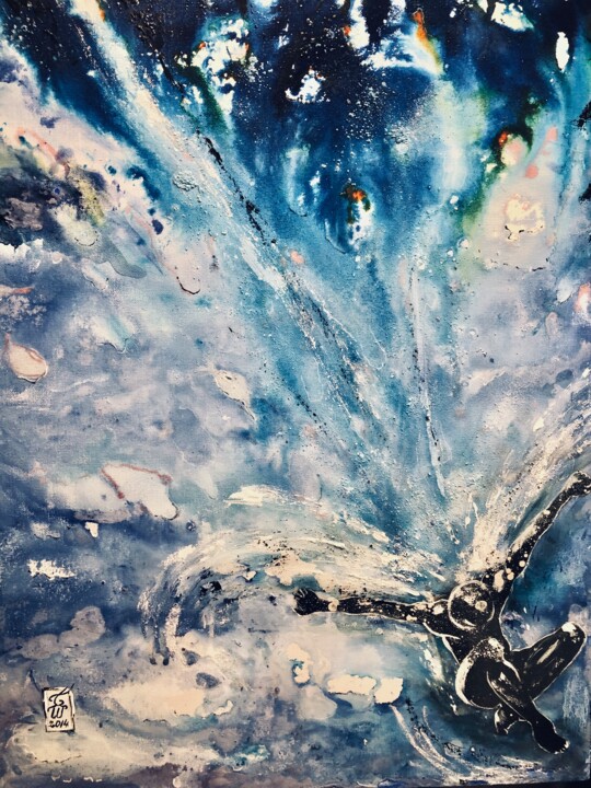 Картина под названием "Akari I" - Chantal Westby, Подлинное произведение искусства, Акрил Установлен на Деревянная рама для…