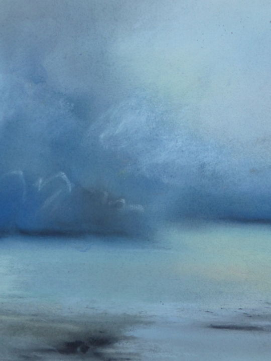 Pintura titulada "Paysage marin" por Chantal Weyer, Obra de arte original, Pastel