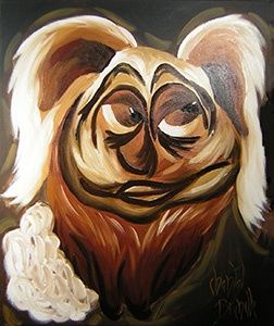 Peinture intitulée "Lapin visage immense" par Chantal Brunelle, Œuvre d'art originale, Huile