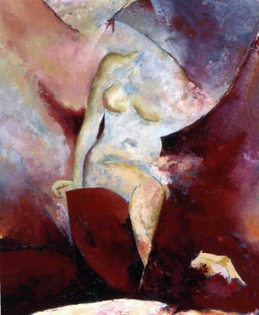 Peinture intitulée "Vénus rouge" par Chantal Darmet, Œuvre d'art originale