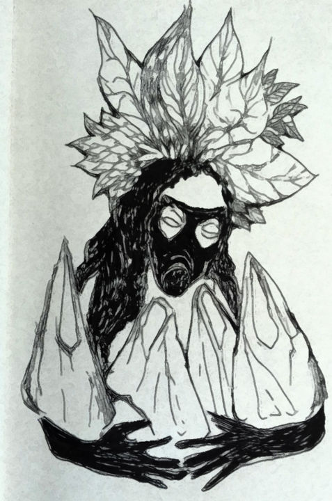 Рисунок под названием "The new creole gard…" - Chantal-Léa Commin, Подлинное произведение искусства, Чернила