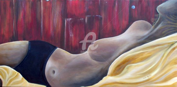 Painting titled "Sensualité 4" by Chantal Le Mesle, Original Artwork, Oil