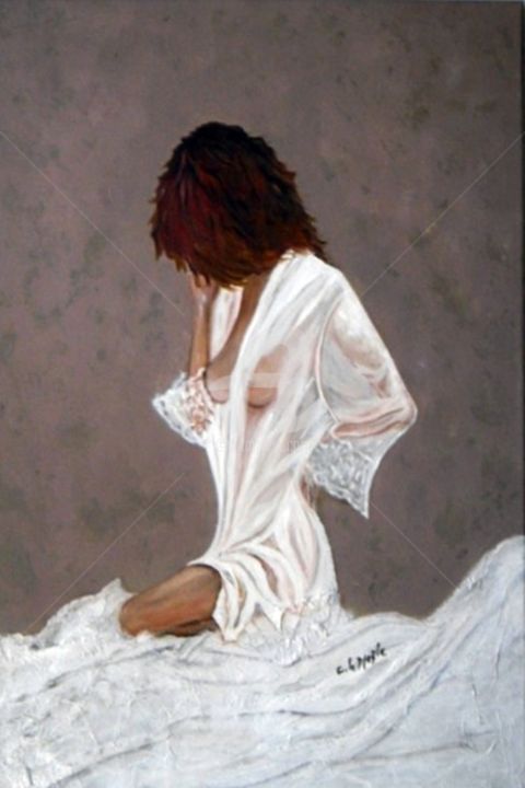 Painting titled "Nuisette" by Chantal Le Mesle, Original Artwork, Oil