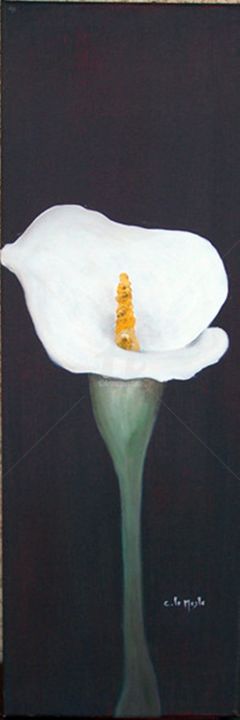 Painting titled "Arum3" by Chantal Le Mesle, Original Artwork, Acrylic