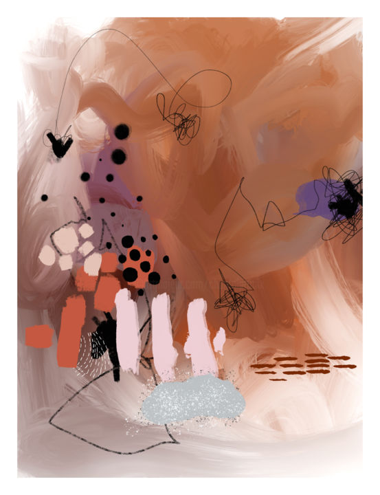 Digital Arts titled "Voyage dans ma tête…" by Chantal Proulx, Original Art, Digital Painting