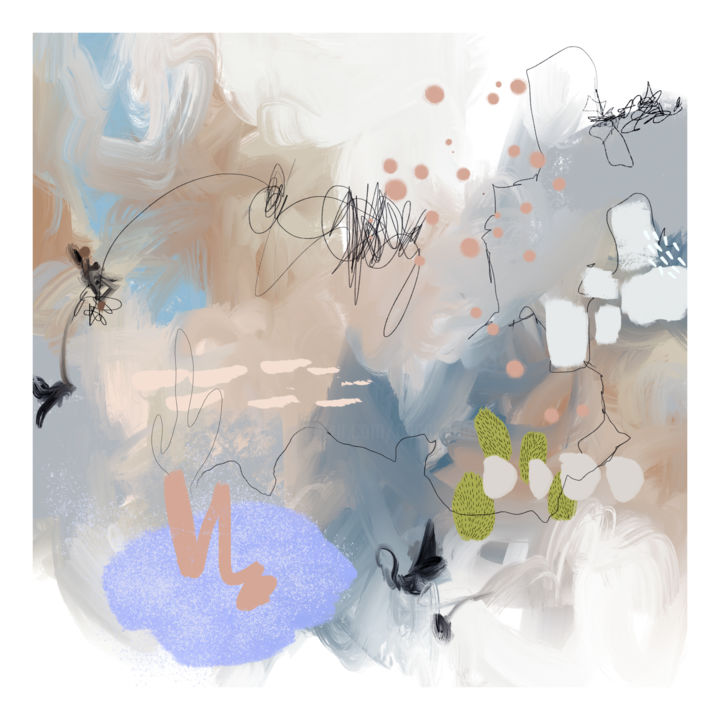 Digital Arts titled "Je t'attendrai mon…" by Chantal Proulx, Original Art, Digital Painting