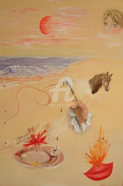 Painting titled "Ce que il y a en mo…" by Chantal Roussel Roggia, Original Artwork, Oil
