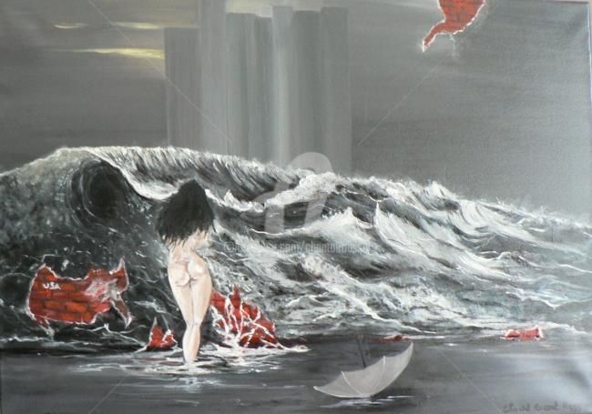 Картина под названием "Femme lumière" - Chantal Roussel Roggia, Подлинное произведение искусства, Масло