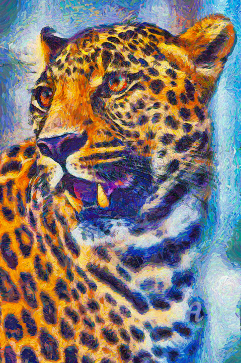 Arte digitale intitolato "The Beautiful Tiger…" da Chanuka Dushmantha, Opera d'arte originale, Pittura digitale