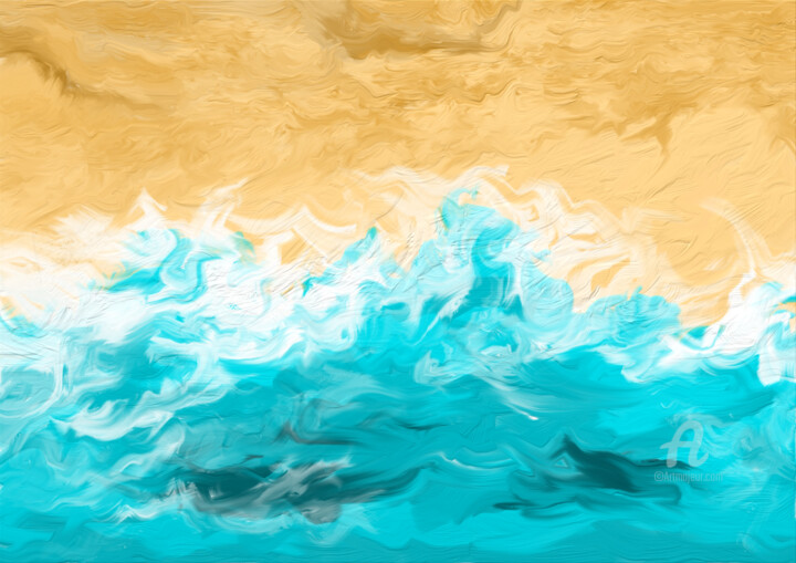 Digital Arts με τίτλο "Sea" από Chanuka Dushmantha, Αυθεντικά έργα τέχνης, Ψηφιακή ζωγραφική