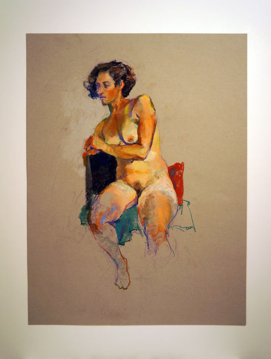Drawing titled "figure pastel.jpg" by Chao Ding, Original Artwork