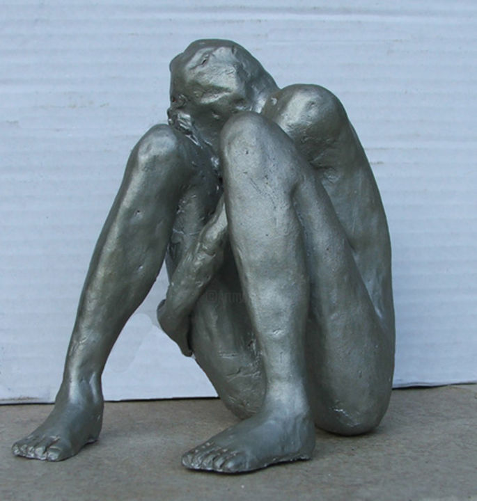 Скульптура под названием "Medo" - Roberto Barata, Подлинное произведение искусства, Глина