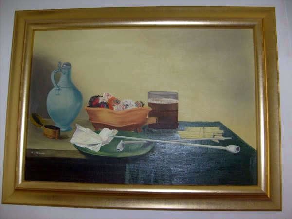 Painting titled "Pipe et brasier" by Gilbert Chaouat, Original Artwork, Other