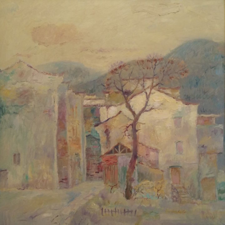 Painting titled "Old house" by Chaoying Lin, Original Artwork