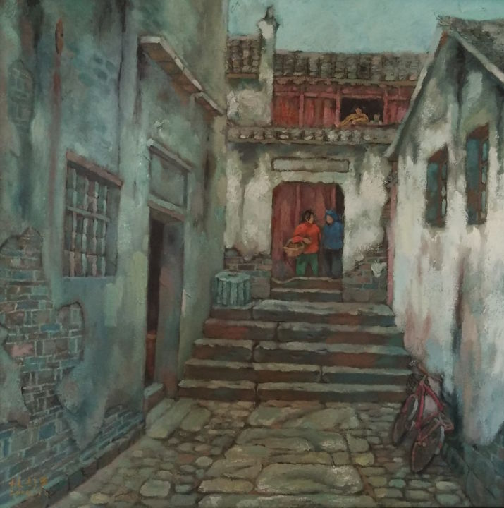 Painting titled "Chinese Vernacular…" by Chaoying Lin, Original Artwork, Acrylic