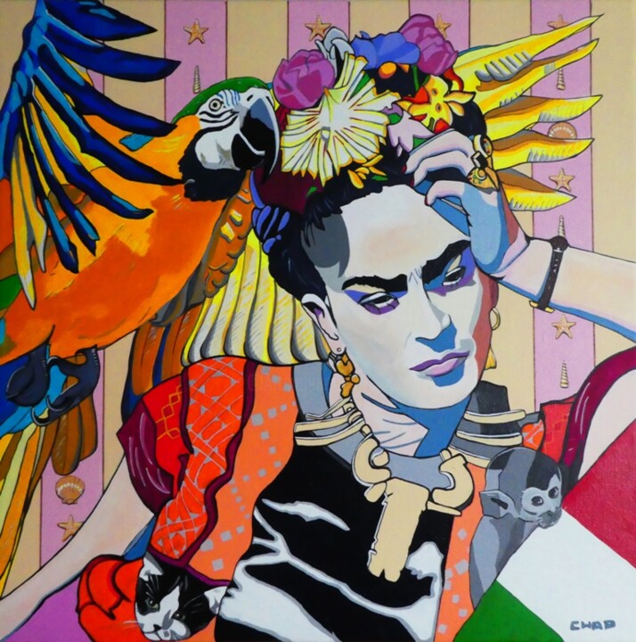 Painting titled "FRIDA" by Chap, Original Artwork, Acrylic