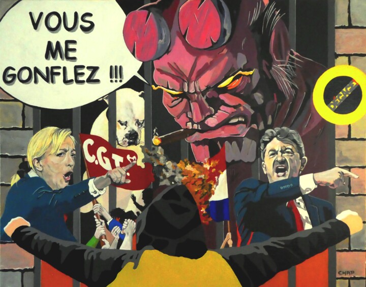 Painting titled "VOUS ME GONFLEZ !" by Chap, Original Artwork, Acrylic