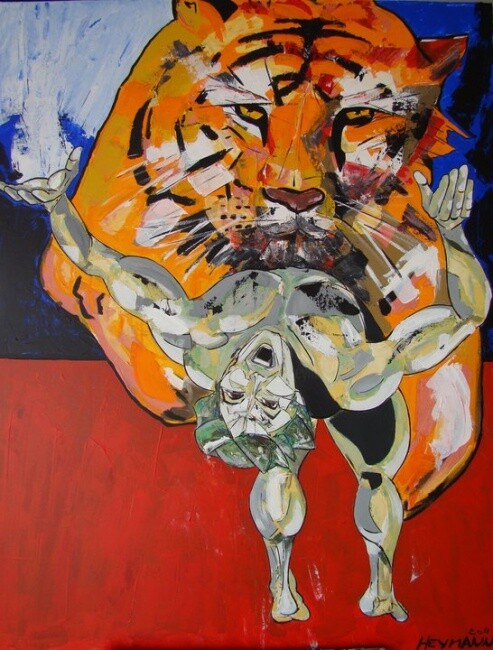 Pintura titulada "Tigre" por Chap, Obra de arte original, Acrílico