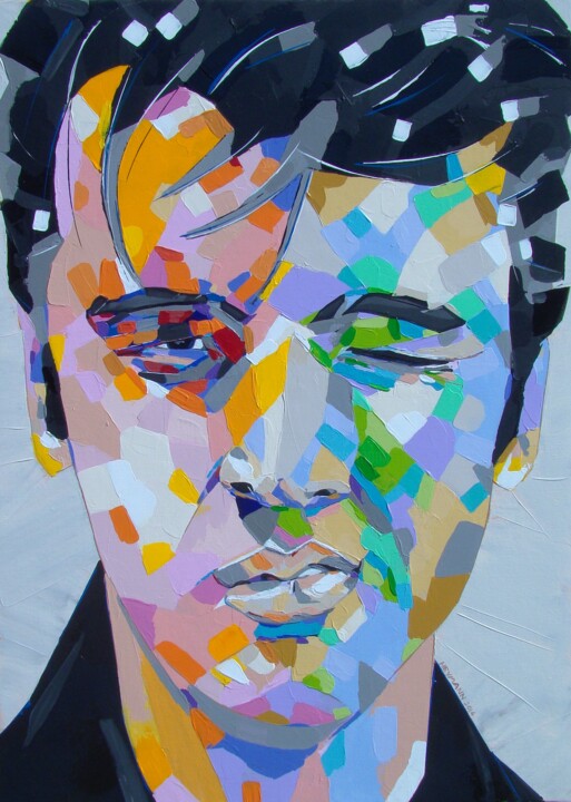 Peinture intitulée "Elvis" par Chap, Œuvre d'art originale, Acrylique