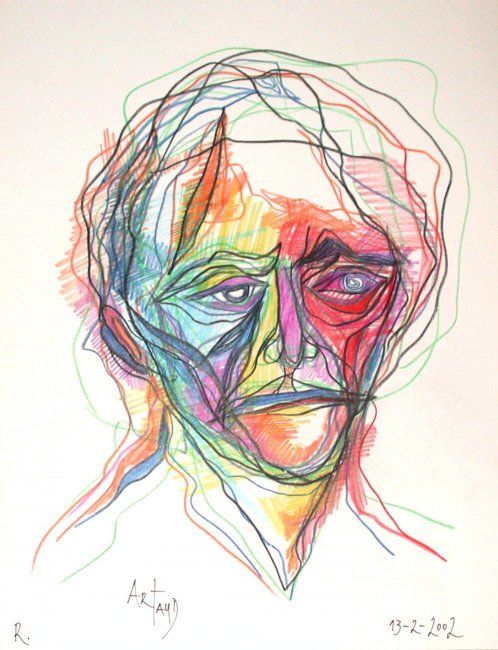 Desenho intitulada "Artaud" por Roland Le Chapelier, Obras de arte originais, Outro