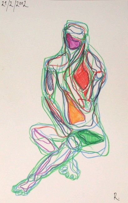 Tekening getiteld "Sans titre" door Roland Le Chapelier, Origineel Kunstwerk, Anders