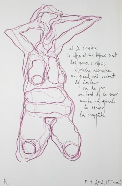 Drawing titled "Et je dessine..." by Roland Le Chapelier, Original Artwork, Other
