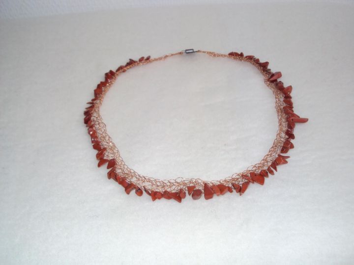 Σκίτσο με τίτλο "collier-crochet-rou…" από L-Atelier-De-Mo, Αυθεντικά έργα τέχνης, Κολιέ