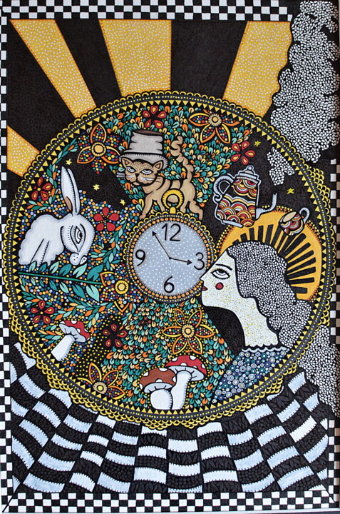 Dessin intitulée "Alice" par Emilie Chaplain, Œuvre d'art originale, Encre